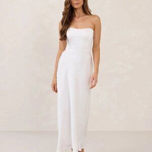 Park & Fifth Brodie White Satin Dress